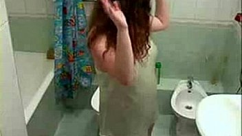 Hidden cam catches my chubby sister nude in bath room