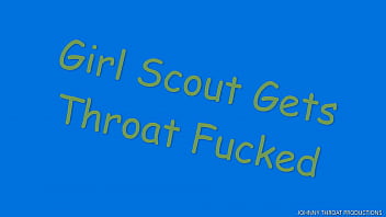 Girl Scout messy, rough deepthroat gagging