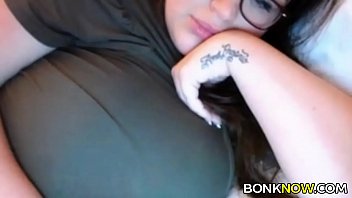 Massive boobs brunette teasing
