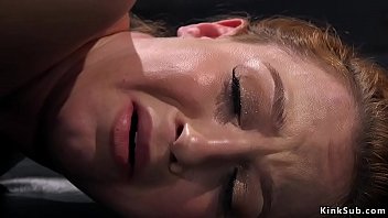 Redhead beauty Cheyenne Jewel suffers different bondage positions and in hogtie gets pussy vibrated and fucked