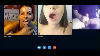 Wank and cum on Skype with Mirela and Helena
