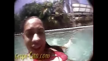 Underwater Hairy Latina in the Pool
