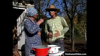 Hey My Grandma Is A Whore #16 - Mary Wight - While the stew bubbles on the stove, young grandson pumps his grannie's hairy old pussy hard with his young cock