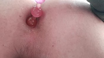 Anal beads pushed in slow
