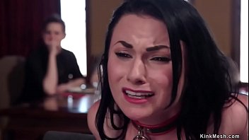 Head slave Veruca James guides slave trainee Sabrina Banks in the group bdsm party and learns her how to share and fuck big dick balls deep