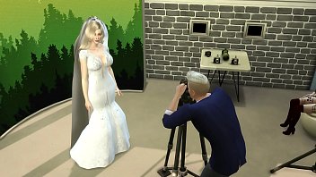 Just Married Wife In Wedding Dress Fucked In Photoshoot Next To Her Cuckold Husband Netorare Download Game Here: 