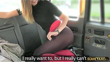Damn hot brunette rides Scottish dick inside the taxi