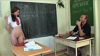 Schoolgirl by her teacher to take off her skirt in class!