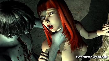 Foxy 3D Redhead Having Rough Sex with a Zombie