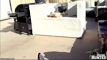Beauty Jeniffer gets caught by Drone fucking at a rooftop with a guy at bar
