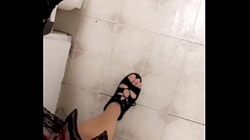 Latina Native Mamacita shows off her cute little feet in sexy black suede heels