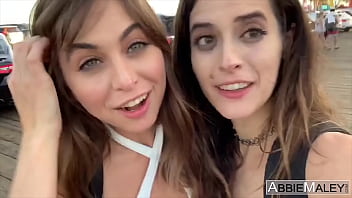 Riley Reid & Abbie Maley Public 3Some