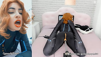 redhead Cosplay loves to play with a sex machine