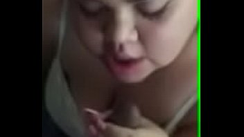 Lightskinned BBW Swallowing Cum